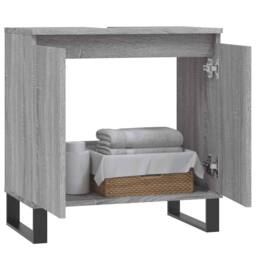 Berkfield Home Durable Bathroom Cabinet Grey Sonoma 58x33x60 cm Engineered Wood - Size: 58 x 33 x 60 cm