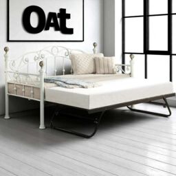 OAT Home Mayfair White & Brass Metal Single Day Bed & Guest Trundle - thumbnail 2