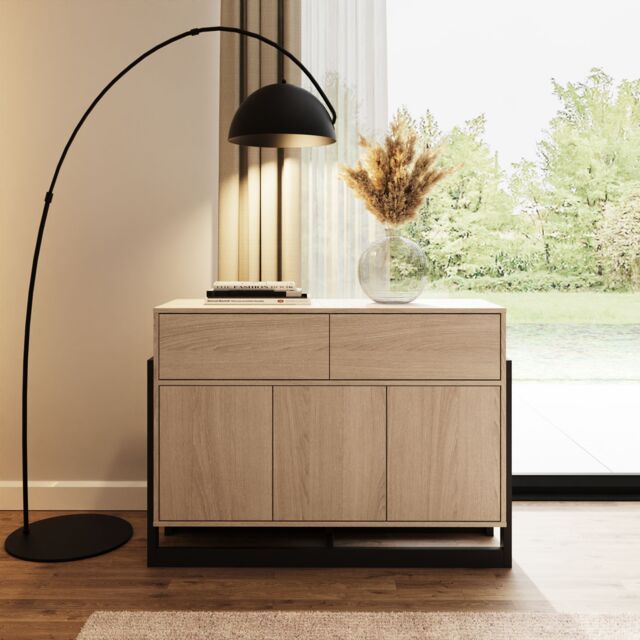 GFW Taite 3 Door 2 Drawer Sideboard in Light Oak - image 1