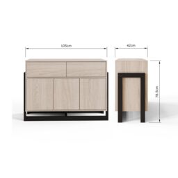 GFW Taite 3 Door 2 Drawer Sideboard in Light Oak - thumbnail 6