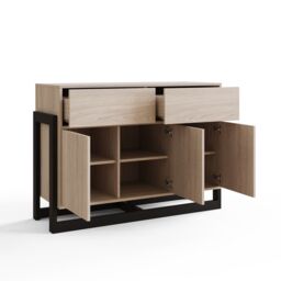 GFW Taite 3 Door 2 Drawer Sideboard in Light Oak - thumbnail 3