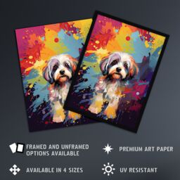 "Artery8 Wall Art Print Shih Tzu Dog Lover Gift Pet Portrait Colourful Artwork Painting Poster - Size: W18"" x H24""" - thumbnail 2