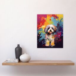 "Artery8 Wall Art Print Shih Tzu Dog Lover Gift Pet Portrait Colourful Artwork Painting Poster - Size: W18"" x H24""" - thumbnail 4