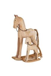KDMD Natural Rustic Wooden Rocking Horse for Home & Retail Decor in Brown - thumbnail 4