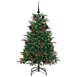 Berkfield Home Elegant Artificial Christmas Tree with 150 LEDs with Stand Green - thumbnail 1