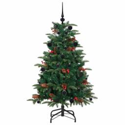 Berkfield Home Elegant Artificial Christmas Tree with 150 LEDs with Stand Green - thumbnail 4