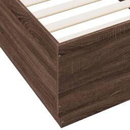 Berkfield Home Durable Bed Frame with LED without Mattress Brown Oak 100x200 cm - thumbnail 9