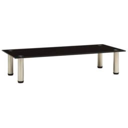 Berkfield Home TV Stand Black 80x35x17 cm Tempered Glass - Size: 80 x 35 x 17 cm - thumbnail 2
