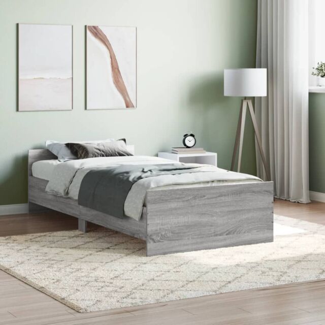 Berkfield Home Bed Frame Grey Sonoma 100x200 cm Engineered Wood - image 1