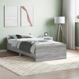 Berkfield Home Bed Frame Grey Sonoma 100x200 cm Engineered Wood - thumbnail 1