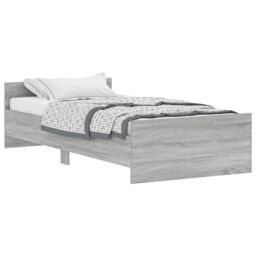 Berkfield Home Bed Frame Grey Sonoma 100x200 cm Engineered Wood - thumbnail 2
