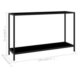 Berkfield Home Stylish Console Table Black 120x35x75 cm Tempered Glass - Size: 120 x 35 x 75 cm - thumbnail 6