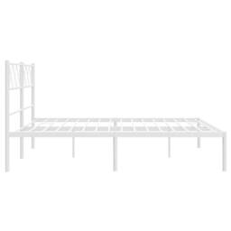 Berkfield Home Metal Bed Frame with Headboard White 135x190 cm Double - thumbnail 7