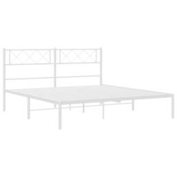 Berkfield Home Metal Bed Frame with Headboard White 135x190 cm Double - thumbnail 5