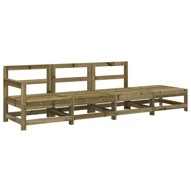 Berkfield Home 4 Piece Garden Lounge Set Impregnated Wood Pine in Brown - image 1