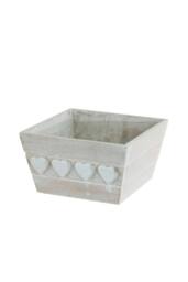 KDMD Wooden White Heart Planter 3 Pack - thumbnail 2