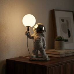 Garden Greatness Astronaut Moon Warm Glow Lamp in Beige - thumbnail 2