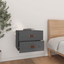 Berkfield Home Wall-mounted Bedside Cabinets 2 pcs Grey 50x36x40 cm - Size: 50 x 36 x 40 cm - thumbnail 3