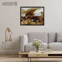 "Artery8 Defence Rorke's' Drift Zulu War Framed Canvas Wall Art Print in Brown - Size: W12"" x H16""" - thumbnail 3