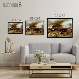 "Artery8 Defence Rorke's' Drift Zulu War Framed Canvas Wall Art Print in Brown - Size: W12"" x H16""" - thumbnail 4