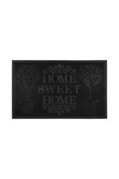 JVL Home Sweet Home Scraper Rubber Pin Doormat 45x75cm in Black - Size: 45 cm x 75 cm - thumbnail 1