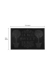 JVL Home Sweet Home Scraper Rubber Pin Doormat 45x75cm in Black - Size: 45 cm x 75 cm - thumbnail 5