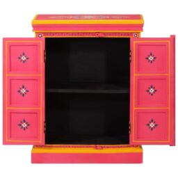 Berkfield Home Sideboard Solid Mango Wood Pink Hand Painted - thumbnail 4