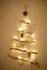 Marco Paul Christmas Wooden Ladder Tree - Hanging LED Lights in White - image 1