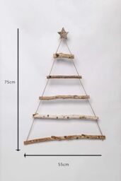 Marco Paul Christmas Wooden Ladder Tree - Hanging LED Lights in White - thumbnail 6