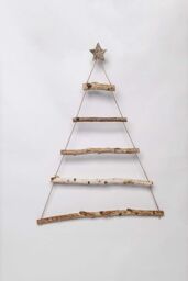 Marco Paul Christmas Wooden Ladder Tree - Hanging LED Lights in White - thumbnail 3
