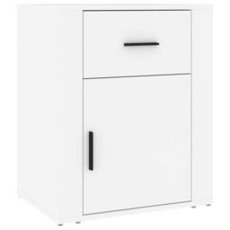 Berkfield Home Bedside Cabinet White 50x36x60 cm Engineered Wood - Size: 50 x 36 x 60 cm - thumbnail 1