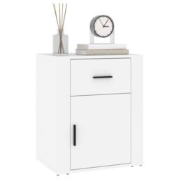 Berkfield Home Bedside Cabinet White 50x36x60 cm Engineered Wood - Size: 50 x 36 x 60 cm - thumbnail 4