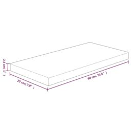 Berkfield Home Shelf Board 60x20x2.5 cm Untreated Solid Wood Oak in Brown - thumbnail 4