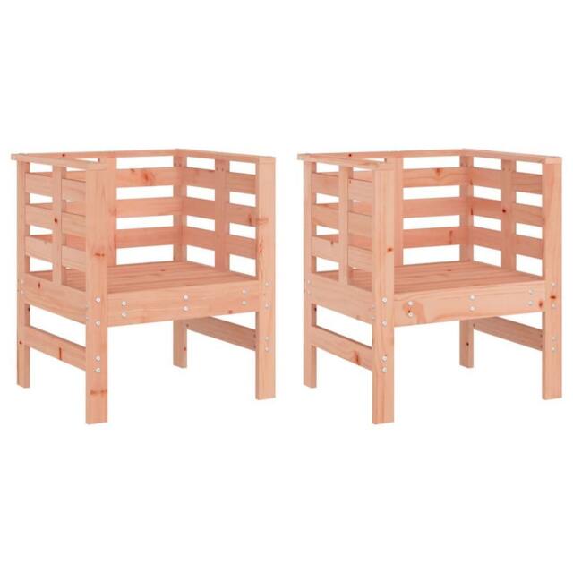 Berkfield Home Garden Chairs 2 pcs 61.5x53x71 cm Solid Wood Douglas in Light Tan - image 1