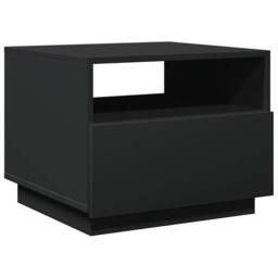 Berkfield Home Coffee Table with LED Lights Black 50x49x40 cm - Size: 50 x 49 x 40 cm - thumbnail 3