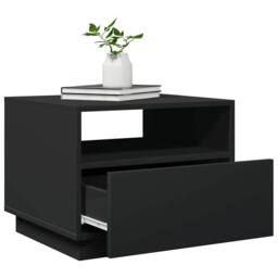 Berkfield Home Coffee Table with LED Lights Black 50x49x40 cm - Size: 50 x 49 x 40 cm - thumbnail 6