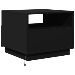 Berkfield Home Coffee Table with LED Lights Black 50x49x40 cm - Size: 50 x 49 x 40 cm - thumbnail 9