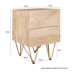 Wyld Haus Bali Light Natural Mango Wood Side Table with Gold Inlay in Brown - thumbnail 6
