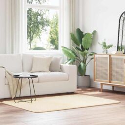 Berkfield Home Shaggy Rug High Pile NAVARRA Cream 120x170 cm Polyester - Size: Medium - thumbnail 1