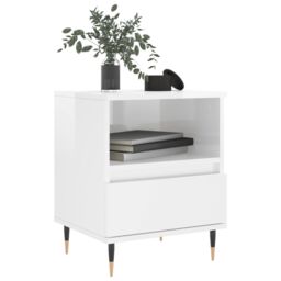 Berkfield Home Bedside Cabinets 2 pcs High Gloss White 40x35x50 cm Engineered Wood - Size: 40 x 35 x 50 cm - thumbnail 3