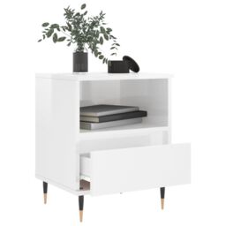 Berkfield Home Bedside Cabinets 2 pcs High Gloss White 40x35x50 cm Engineered Wood - Size: 40 x 35 x 50 cm - thumbnail 4
