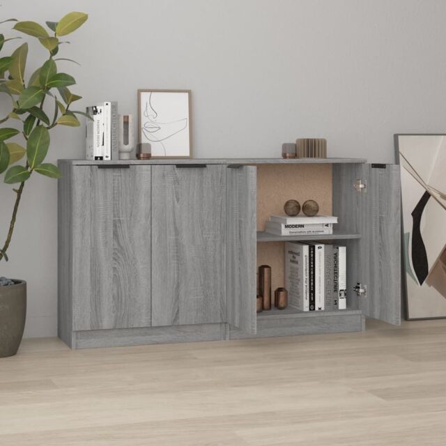 Berkfield Home Sideboards 2 pcs Grey Sonoma 60x30x70 cm Engineered Wood - Size: 60 x 30 x 70 cm - image 1