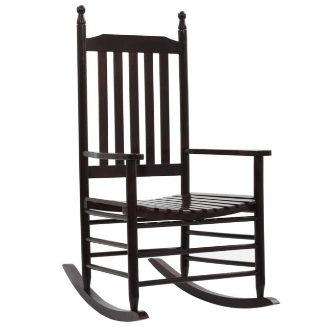 Berkfield Home Rocking Chair with Curved Seat Brown Poplar Wood - image 1