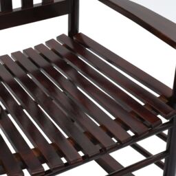 Berkfield Home Rocking Chair with Curved Seat Brown Poplar Wood - thumbnail 6