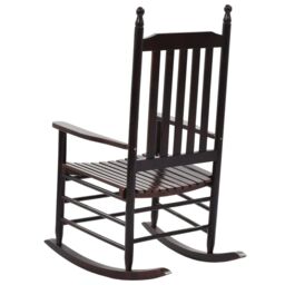 Berkfield Home Rocking Chair with Curved Seat Brown Poplar Wood - thumbnail 4