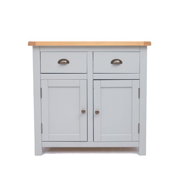 Cabinet Bits Argenta Light Grey 2 Drawer 2 Door Sideboard Brass Cup Handle - image 1