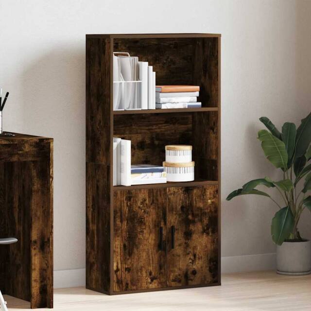 Berkfield Home Durable Bookcase Smoked Oak 60x24x120 cm Engineered Wood in Brown - Size: 60 x 24 x 120 cm - image 1