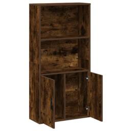 Berkfield Home Durable Bookcase Smoked Oak 60x24x120 cm Engineered Wood in Brown - Size: 60 x 24 x 120 cm - thumbnail 7