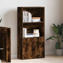 Berkfield Home Durable Bookcase Smoked Oak 60x24x120 cm Engineered Wood in Brown - Size: 60 x 24 x 120 cm - thumbnail 1