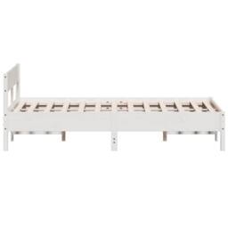 Berkfield Home Beautiful Bed Frame without Mattress White 120x200 cm Solid Wood Pine - Size: Small Double - thumbnail 5